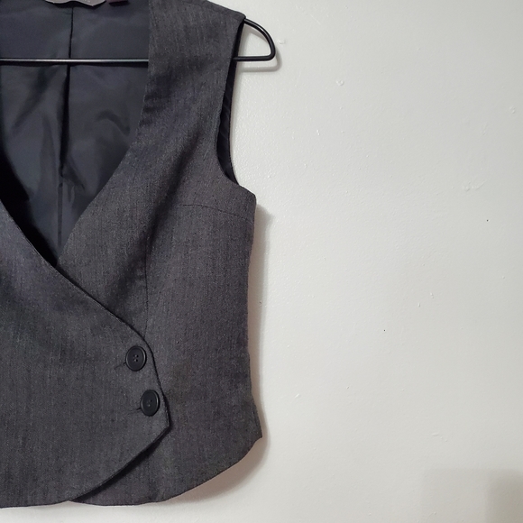 Grey Button Up Vest Men's V Neck Tailored Vest Investments Gray - Picture 8 of 11
